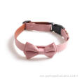 Amable Moda de tela Pet Dog Bow Litle Collar